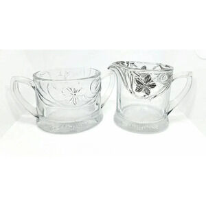 Vintage Clear Glass Sugar and Creamer